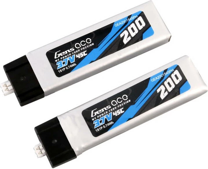 Bateri LiPo Gens ace GEA2001S45PH, 200mAh, 3.7V, 45C, set 2 copë