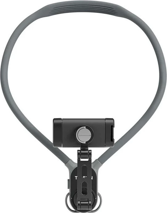 Mbajtës qafe për celular Telesin S2-HNB-02, silikon/çelik inox/PC, 70 cm, Gri