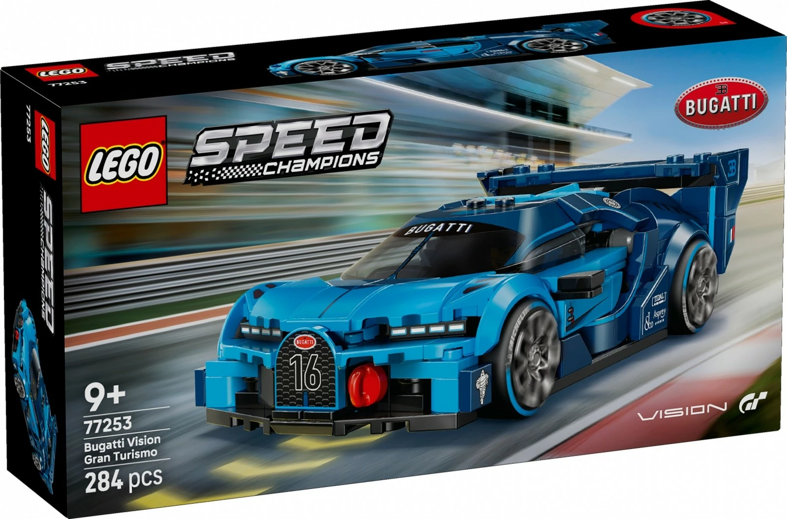 set konstruktues LEGO Speed Champions Bugatti Vision Gran Turismo 77253, 284 pjesë, për moshat 9+, blu