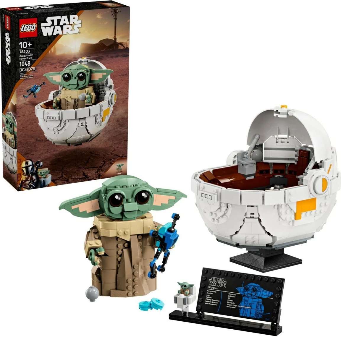 Set LEGO Star Wars Grogu në karrocë, 75403, 1048 pjesë, plastikë, ekstra i madh