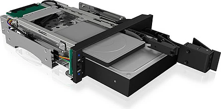 Kafaz hot-swap ICY BOX IB-173SSK, 5.25", për 1x 2.5" + 1x 3.5" HDD/SSD, SATA/SAS 6Gb/s, i zi