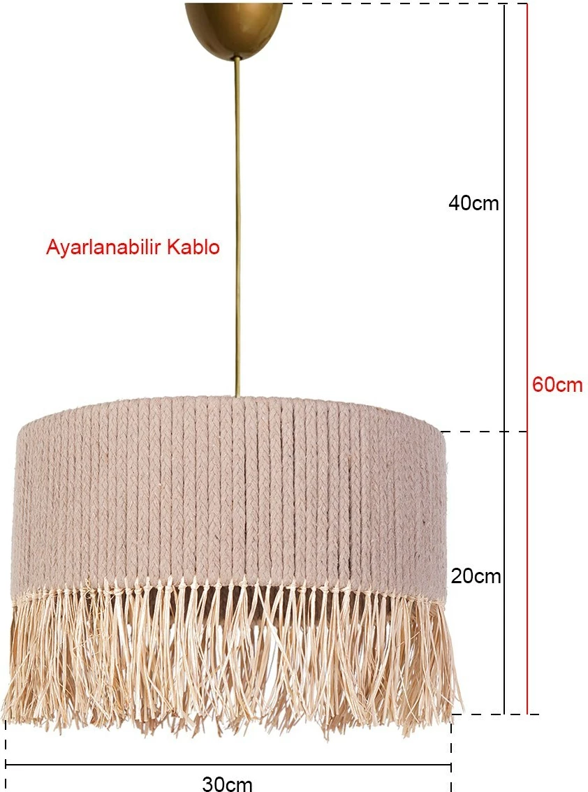 Llambë tavani Opviq, YL111, plastikë, kapak pambuku, bezhë, 30x20cm