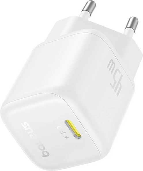 Karikues Baseus P10176800213-00, 45W GaN, USB-C PD 3.0, PPS, i bardhë