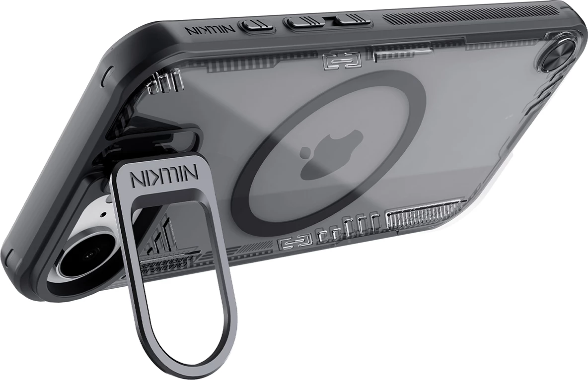 Mbështjellës Nillkin Iceblade Prop Magnetic me stand, për iPhone 16e, i zi
