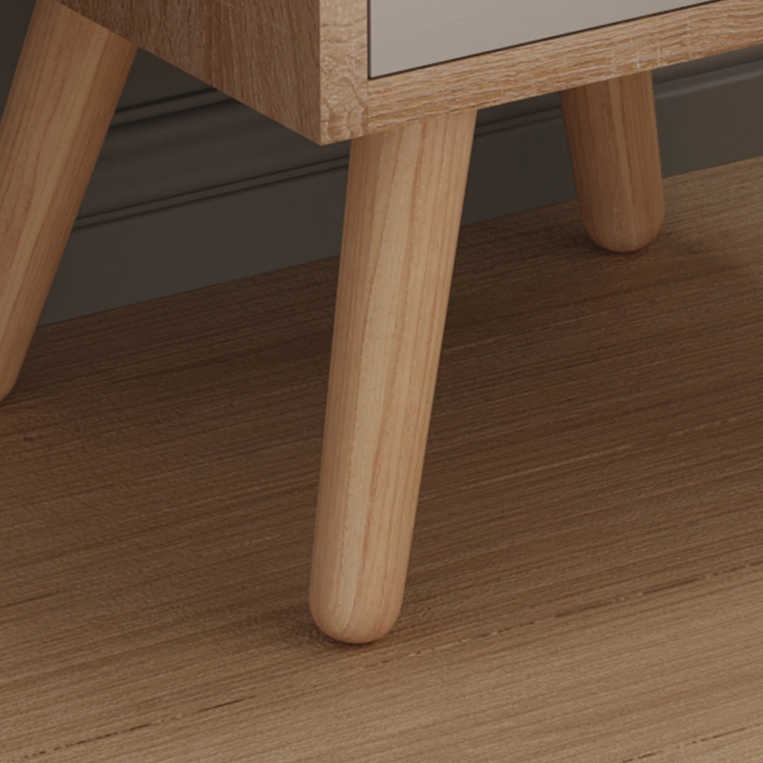 Komodinë për natë DINKL FH2472.05 melaminë-2 sirtarë, ngjyrë sonama-gri, 29,7x29,7x45H cm