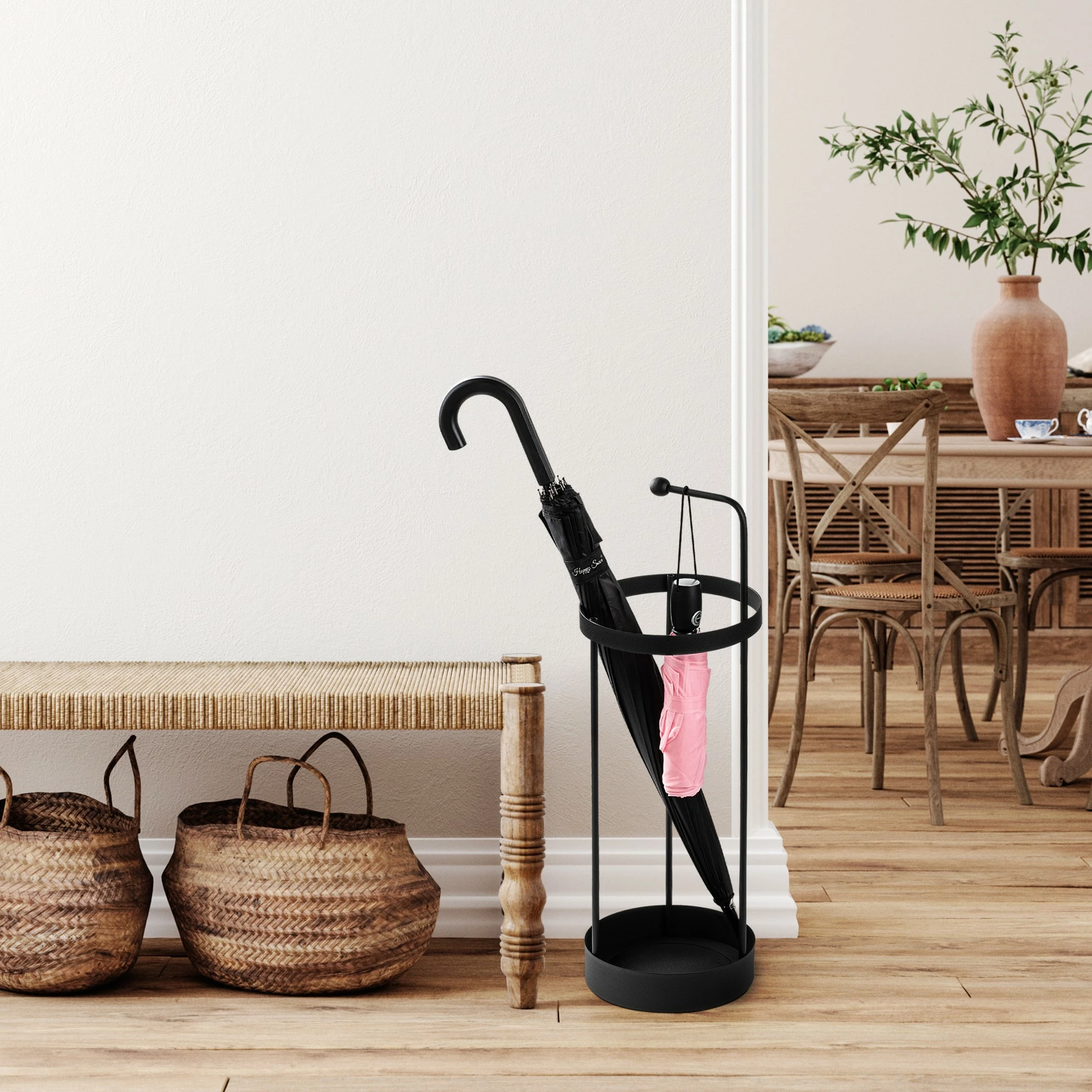 Stendë për ombrella, metalike, ngjyrë e zezë, Evila Originals, 22x22x67cm