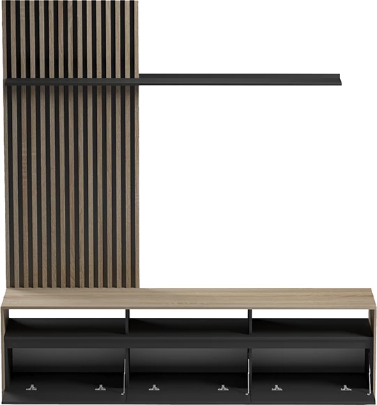 Set salloni Delfina, ngjyrë sonoma dhe e zezë, 190x40x199.5cm