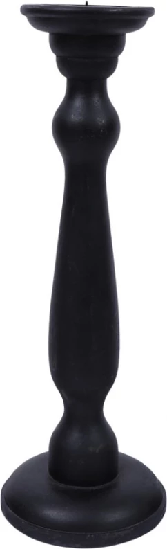 Mbajtëse qiriri Otrera, dru mango, e zezë, 15x15x45cm