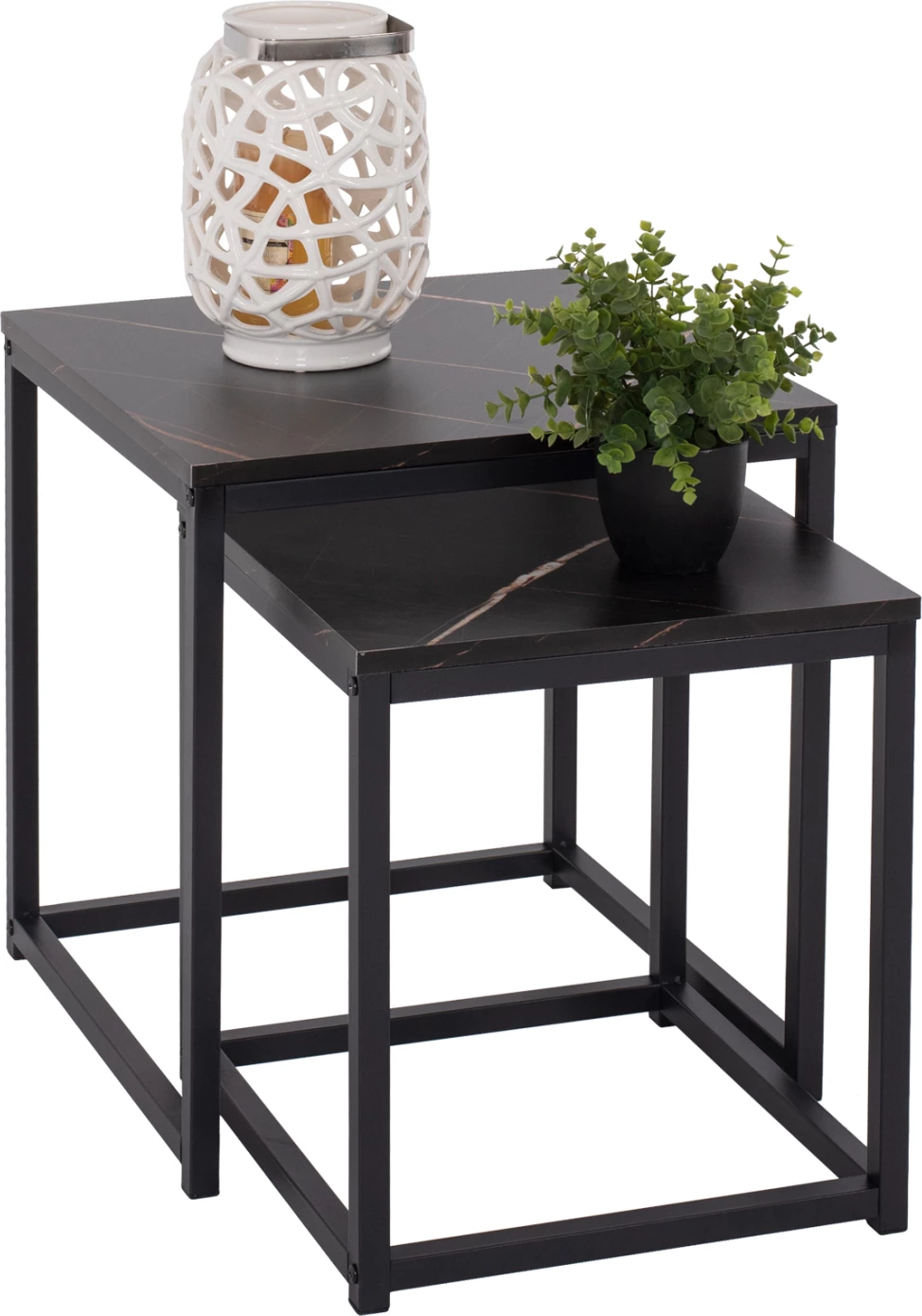 Tavolina anësore GRELAY set 2 copë MDF & metal 45Χ45Χ50Hcm.FH8762.13 8