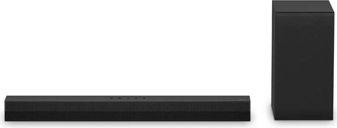 Soundbar, LG, S40T, 2.1 kanale 300 W, me subwoofer, e zezë