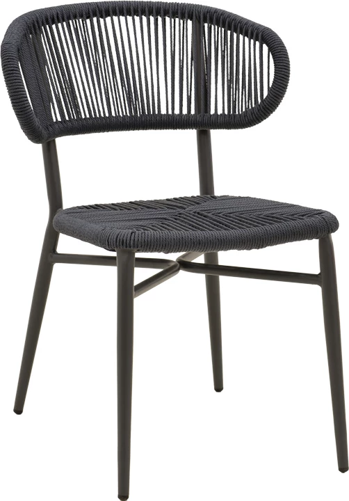 Karrige Agus, alumini, ratan PE, ngjyrë e zezë, e grumbullueshme, 55x63x77cm