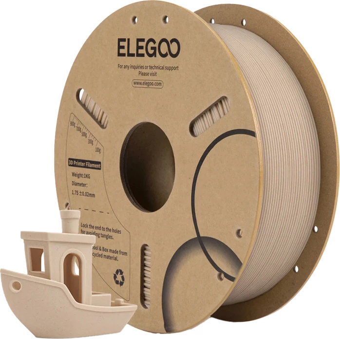 Filament PLA Wood Elegoo 50.203.0652 1.75 mm 1 kg, Lisi i çelët
