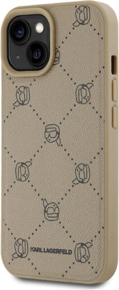 Mbështjellës Karl Lagerfeld Magsafe Karl Head për iPhone 15, Bezhe
