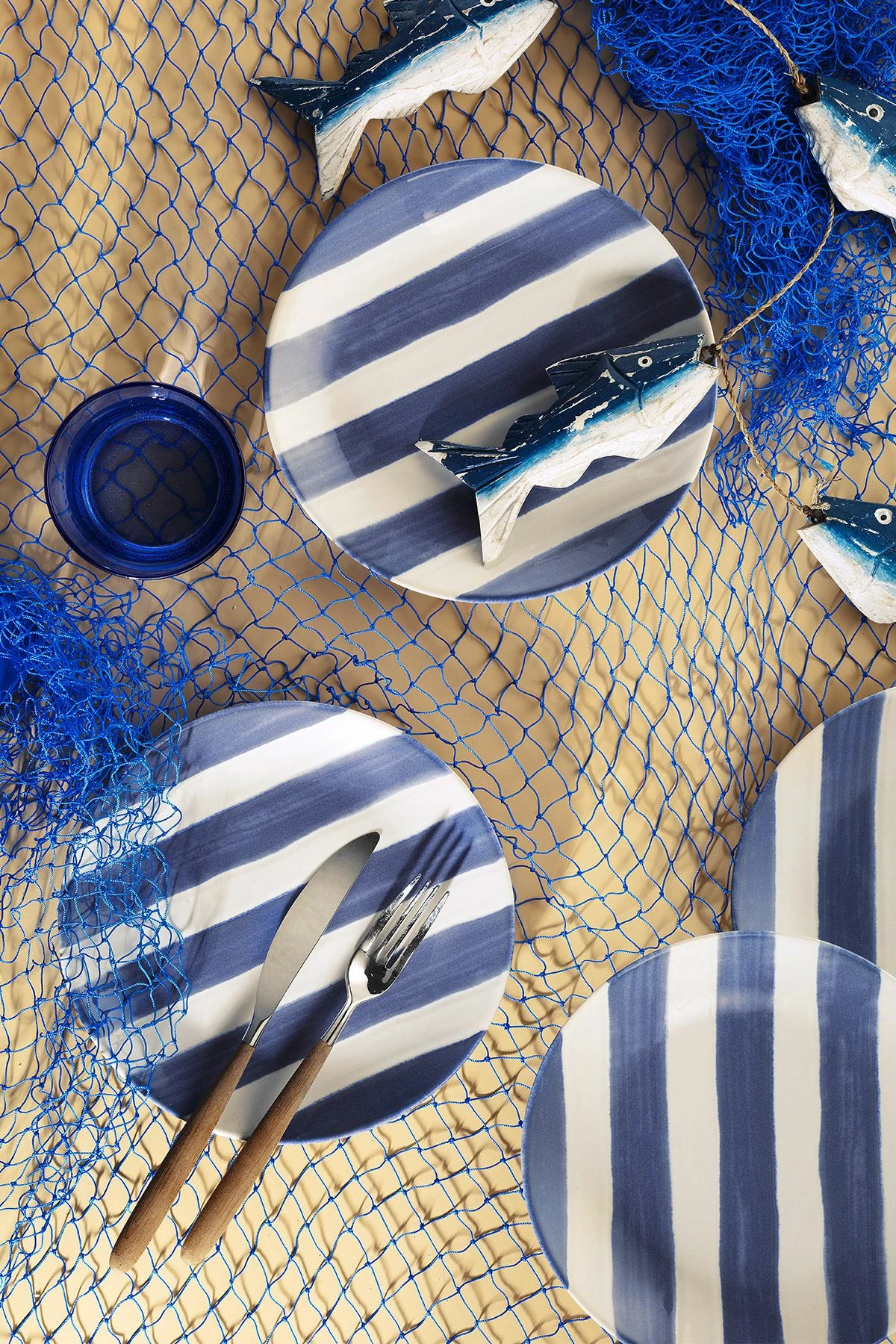 Set për servirje ëmbëlsirash (4 copë), Hermia Concept, ngjyrë kaltër, NPHR20DUS4880925