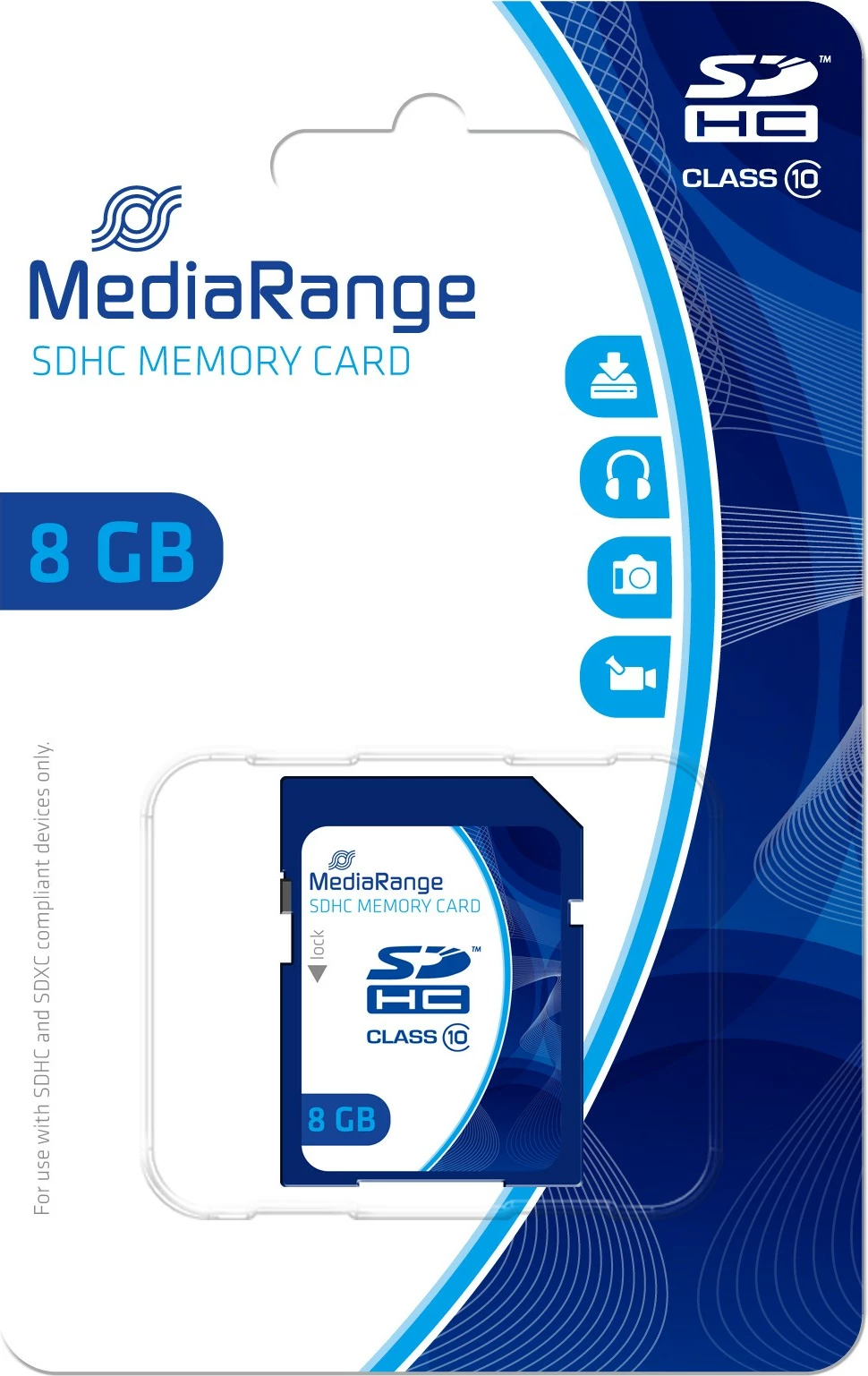 SDHC kartelë MediaRange MR962 8GB kaltër