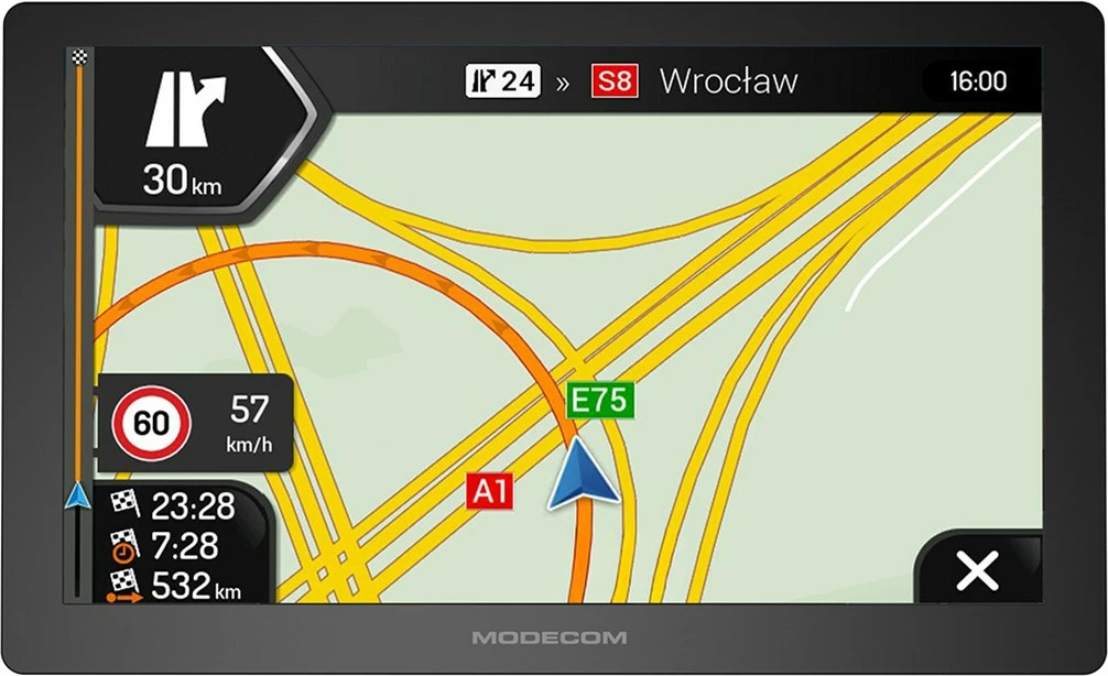 GPS navigacion për vetura MODECOM FreeWAY CX 9.0 me iGO Navigation Truck, 8 GB, E zezë