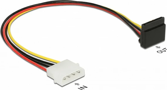Kabllo rryme DeLOCK 85513, Molex 4-pin në SATA 15-pin, 0.3 m, shumëngjyrëshe