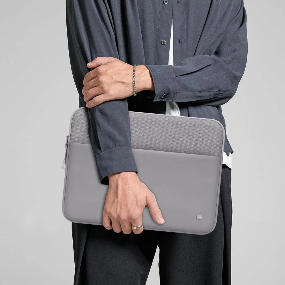 Mbështjellës laptopi Tech-Protect Sleeve 13-14", xhep përpara, zinxhir, gri, 1 copë