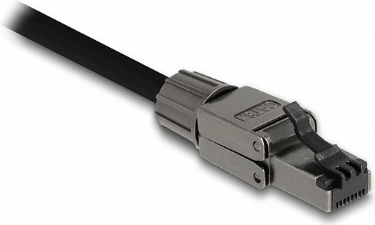Konektor RJ45 DeLOCK Cat8.1, toolfree, STP U/FTP, mashkull, i drejtë, i zi