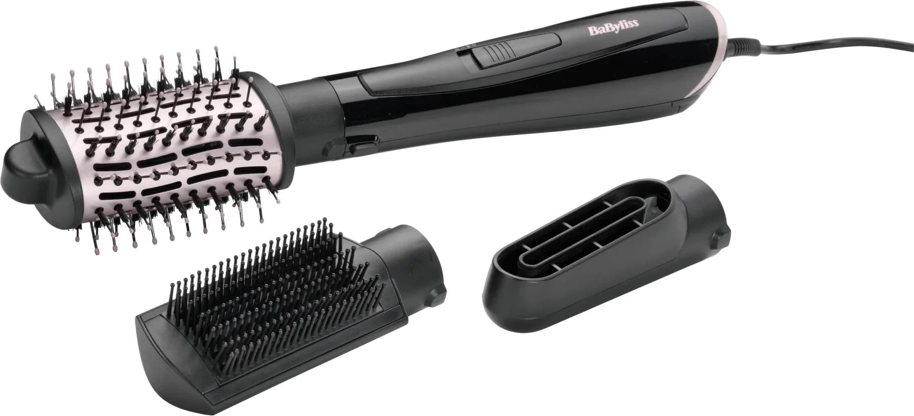 Furçë ajri e nxehtë BaByliss AS128E 1000W, 3 aksesorë, e zezë/rozë