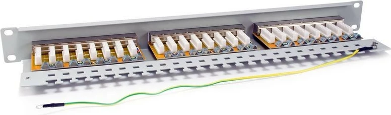 Patch panel EQUIP 24-port Cat6, 1U, metal, rackmount, gri