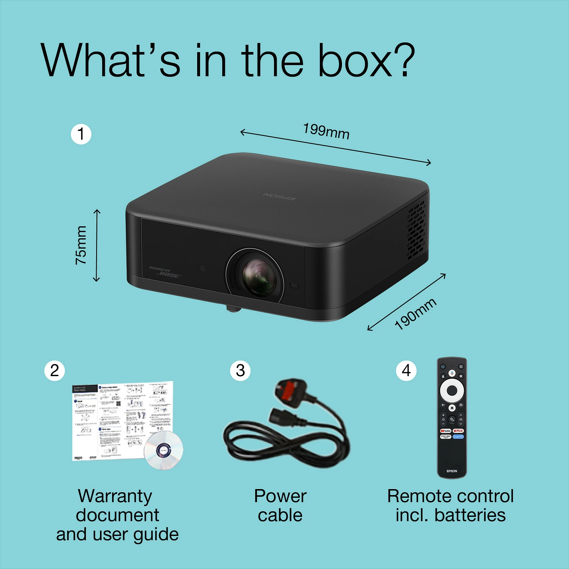 Projektor portativ Epson Pop EF-62B, Full HD 1920x1080, HDR10/HLG, Wi‑Fi/Bluetooth, 700 lumen, i zi