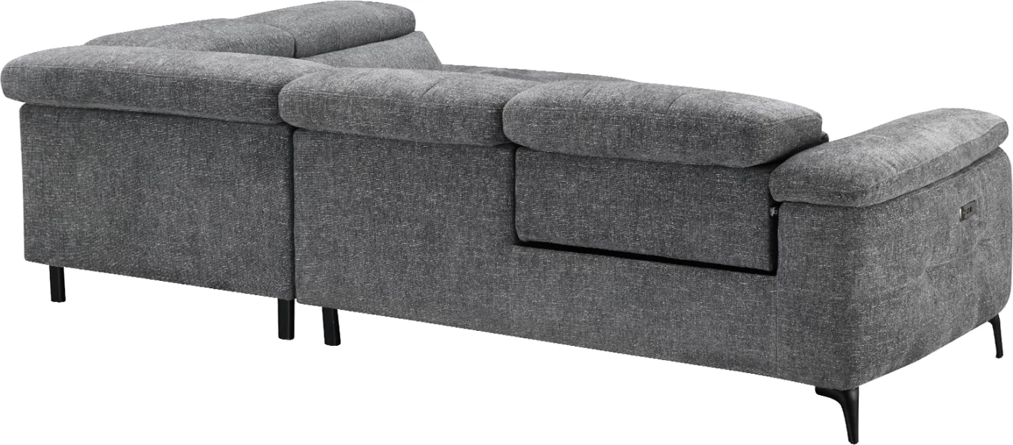 Këndore e djathtë 5-vendëshe me recline, stof gri, CD3315.01R, 275x104x77cm