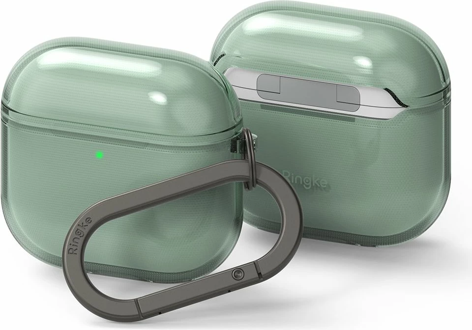 Mbështjellës Ringke Air për Apple AirPods 4, e gjelbër, me karabiner