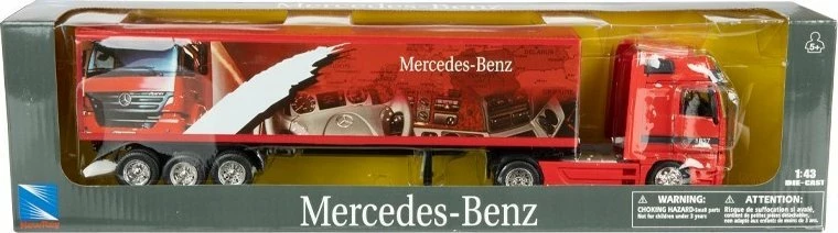 Kamion lodër Daffi Mercedes-Benz Actros 57654/E-765, 1:43, metal, i kuq, me rimorkio