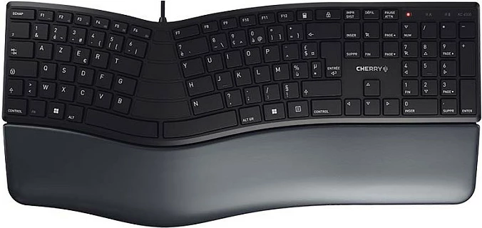 Tastierë Cherry KC 4500 ERGO, Full-size, USB, AZERTY, E zezë