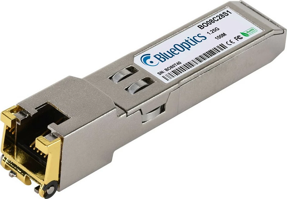 Modul SFP BlueOptics BO08C28S1, 1Gbps 1000BASE, 100m, ngjyrë çelik inox