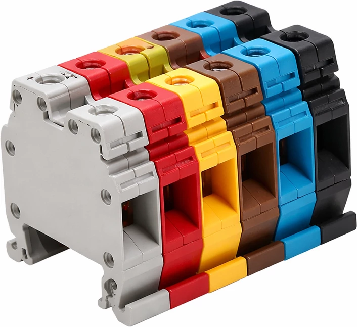 Klemë lidhëse elektrike VS 6mm për montim në shinë