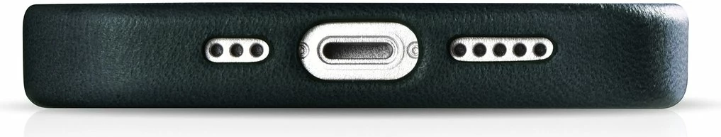 Mbështjellës lëkure iCarer Oil Wax Premium për iPhone 14 Plus me MagSafe, Kaltër e errët