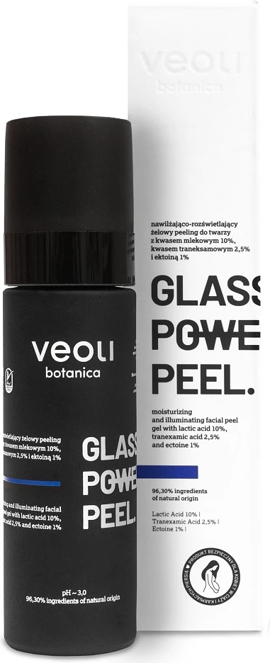Peeling xhelor për fytyrë Veoli Botanica Glass Skin Power Peel për femra, 30ml
