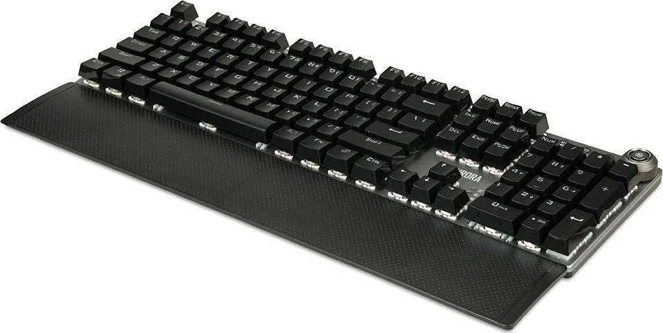 Tastierë mekanike gaming iBOX Aurora K-4 IKGMK4, RGB, KRGD Red Switch, full-size, me mbështetëse dore, argjend