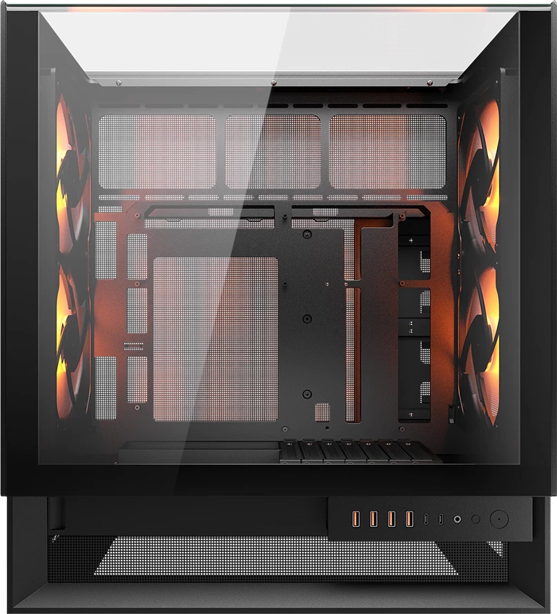 Kasë COUGAR OmnyX Mid Tower, ATX/Micro ATX/Mini-ITX, 4x160mm RGB, e zezë