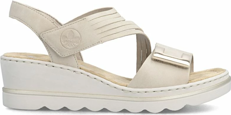 Sandale platforme femra Rieker 67410-62, bezhë