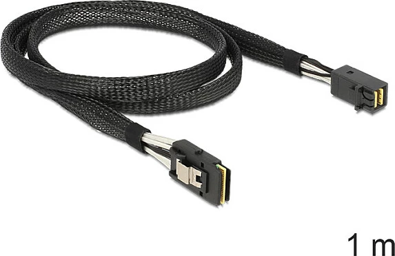 Kabllo SAS DeLOCK 83389, 1 m, Mini SAS HD SFF-8643 në Mini SAS SFF-8087, Male/Male, e zezë