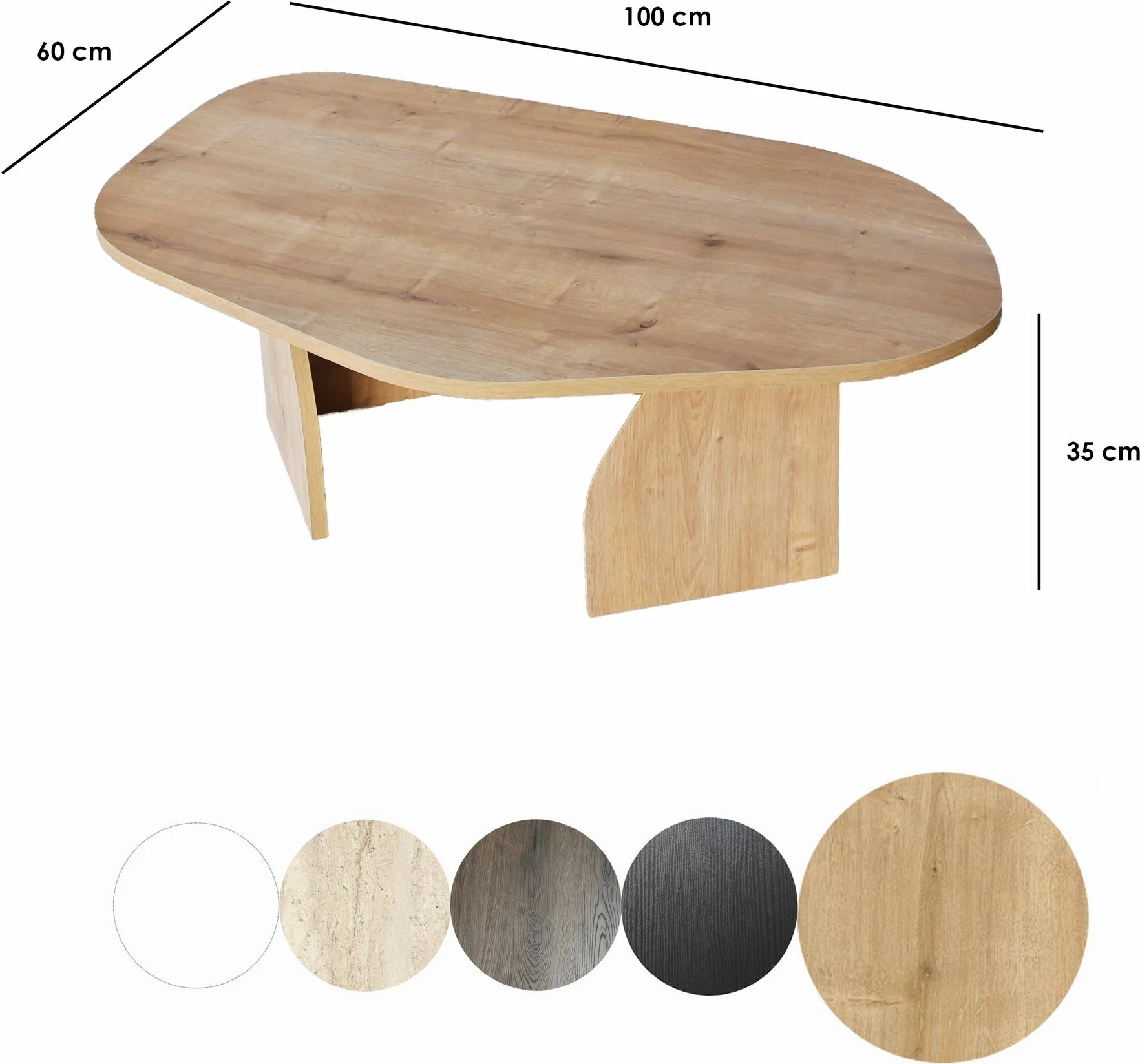 Tavolinë e ulët Hanah Home, ngjyrë lisi Sapphire Oak