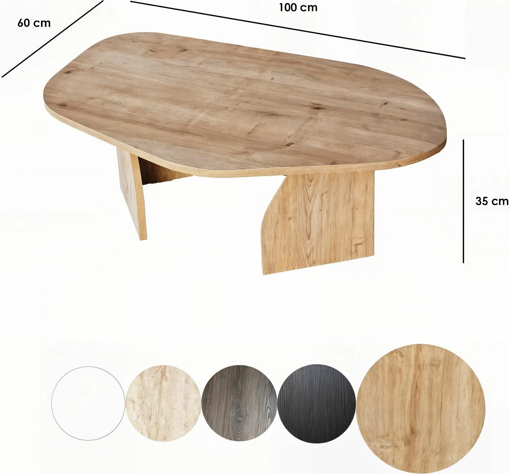 Tavolinë e ulët Hanah Home, ngjyrë lisi Sapphire Oak