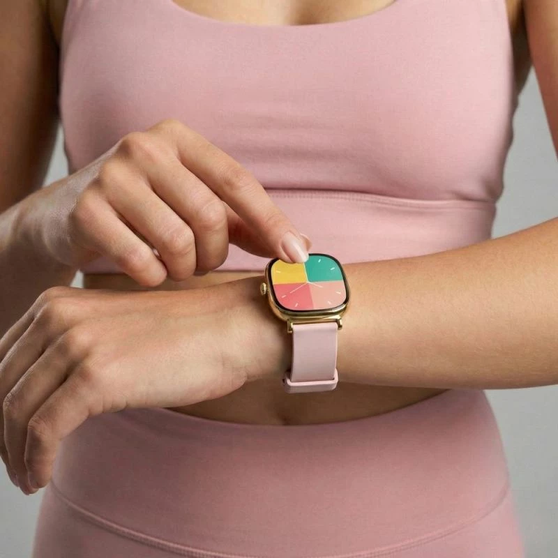Smartwatch për femra Gravity GT32-1, gold me rrip rezervë rozë