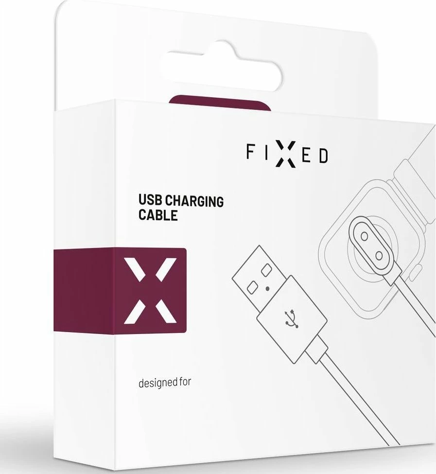 Kablë karikimi Fixed FIXDW-796 për smartwatch Garmin, 1m, USB-A, e zezë