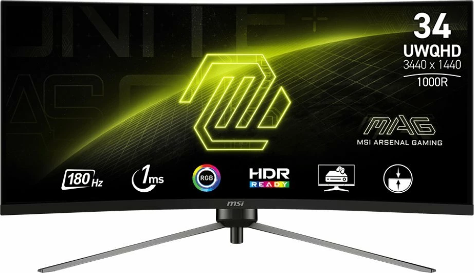 Monitor gaming MSI MAG 345CQR 34\" UWQHD 180Hz i lakuar, i zi