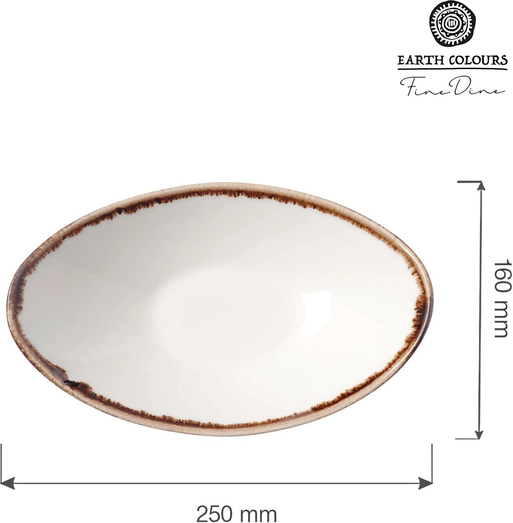 Tas servirjeje Fine Dine Vanilla Boat 250x160mm, krem, set 6 copë