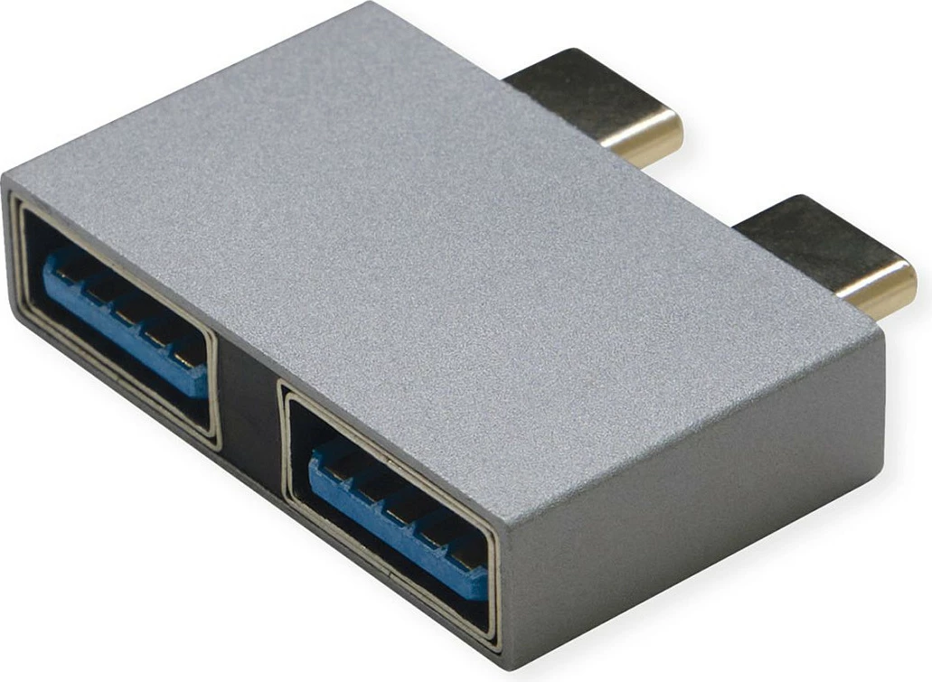 Adapter USB-C në USB-A ROLINE 12.03.2947, 2x USB-C (M) / 2x USB-A (F), 10 Gbit/s, argjendtë