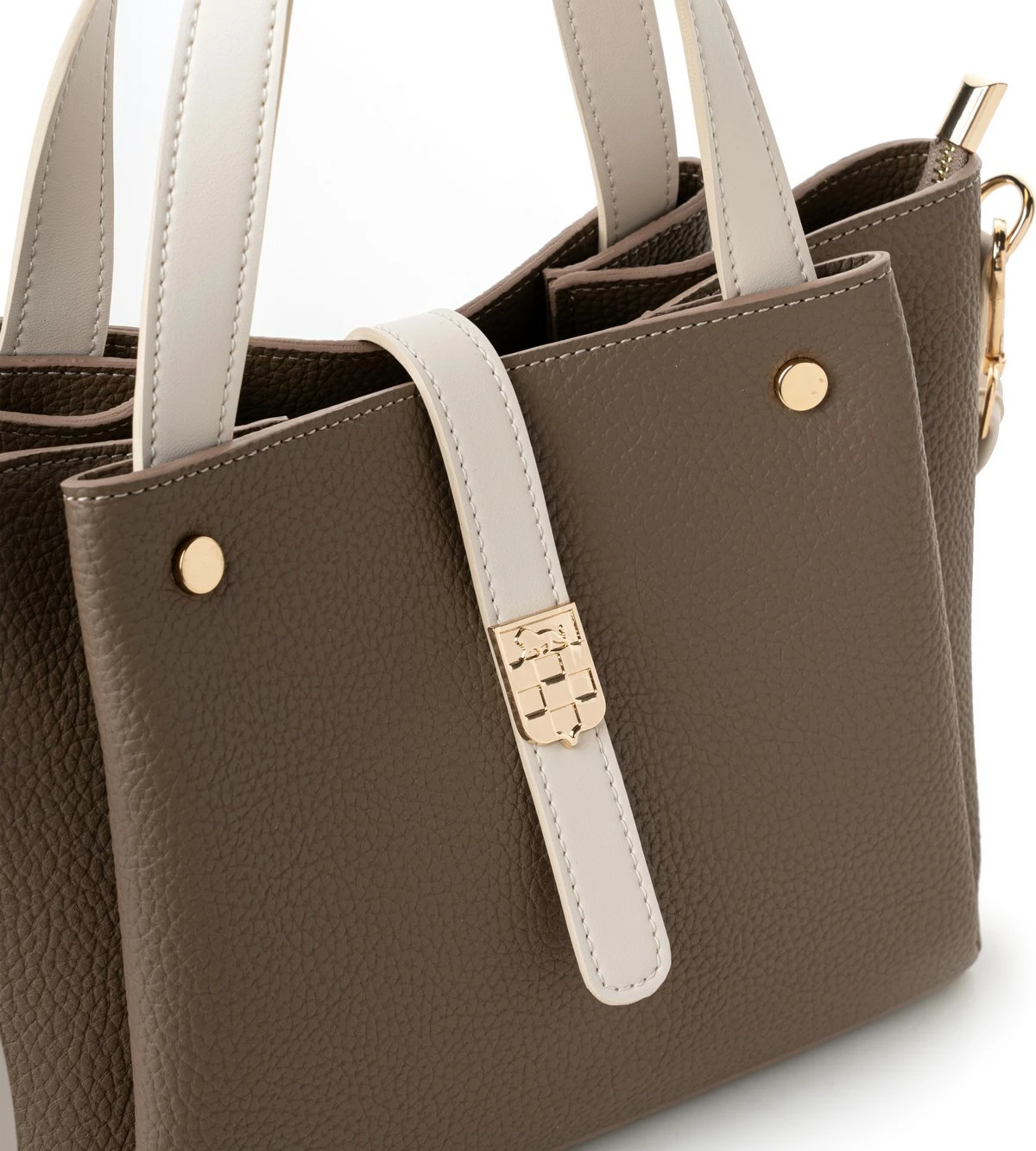 Çantë dore Vince Camuto, Bellagio, ngjyrë mink dhe krem