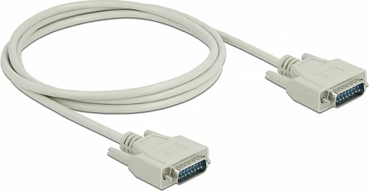 Kabllo seriale DeLOCK D-Sub15 male në male, 2 m, AWG 28, bezhë