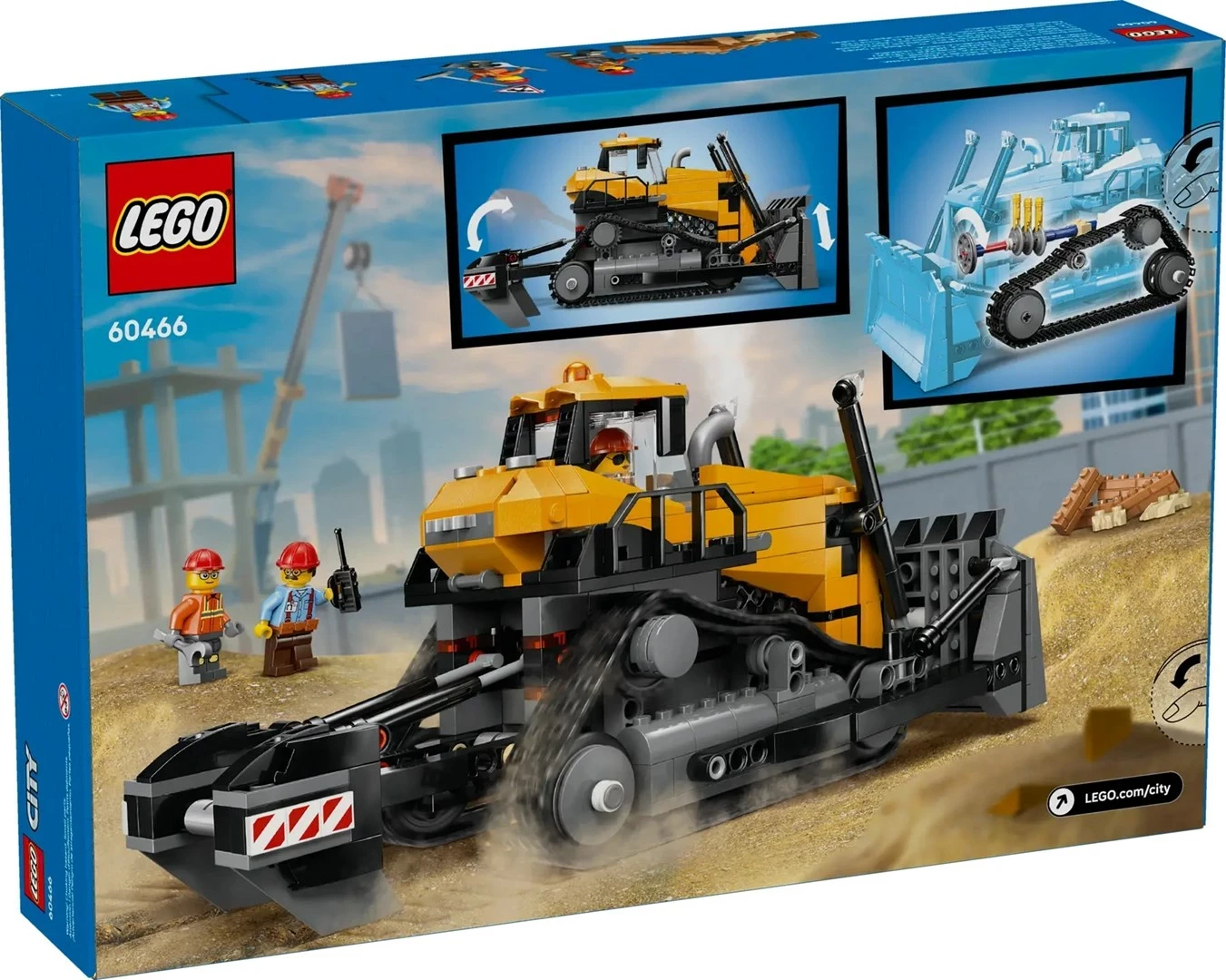 Set LEGO CITY buldozer i verdhë 60466 me 3 minifigura