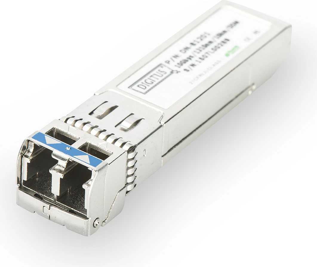 Modul transceiver SFP+ Digitus, 10G, SM 1310nm, 10km, LC, kompatibil me HP, argjendi