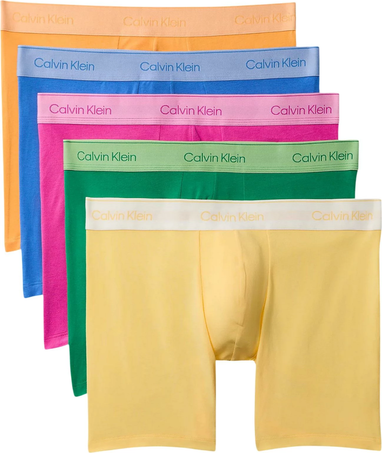 Set të brendshme boxer brief 5 copë për meshkuj Calvin Klein Underwear LV00NB4551, jeshile të errëta